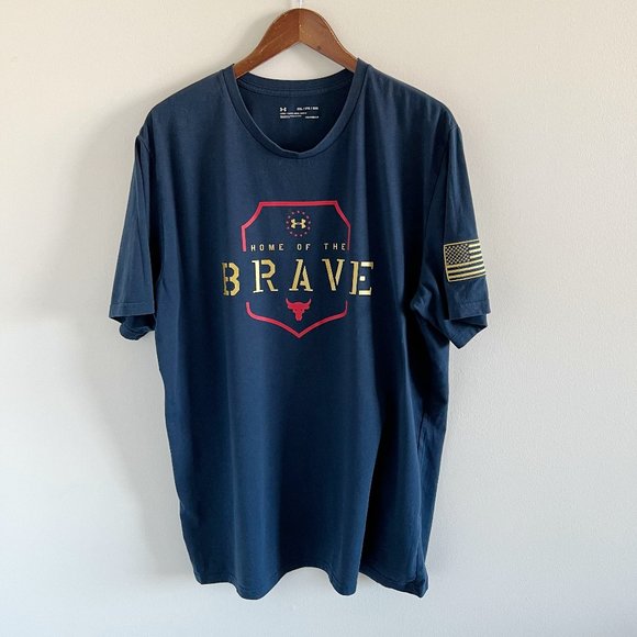 Under Armour Other - Project Rock Under Armour Home of the Brave Tee Shirt Top XXL Blue